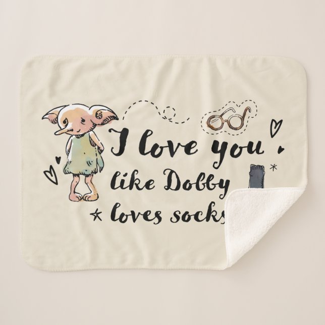 Manta Sherpa Te Amo Como Dobby Ama A Los Calcetines (Anverso (horizontal))