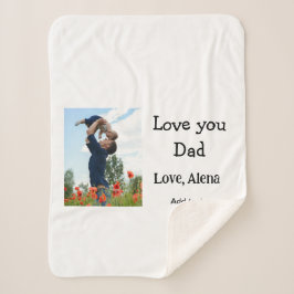 Manta Sherpa Te amo el día de papá padre elegante agregar texto