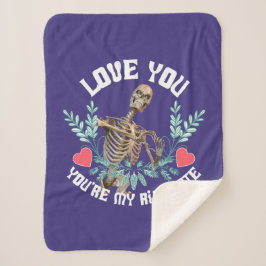 Manta Sherpa Te amo, eres mi Rib Mate Skeleton Valentine