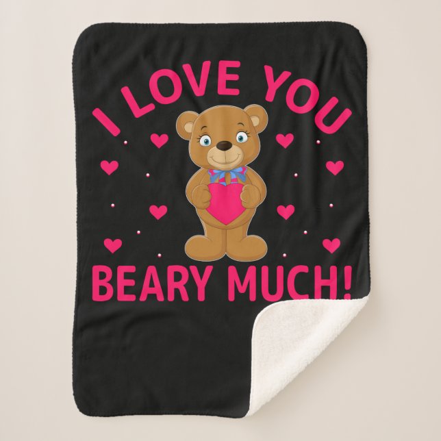 Manta Sherpa Te Amo Mucho Teddy Bear (Anverso)