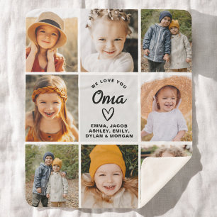 Manta Sherpa Te Queremos Familia Oma Fleece Collage de fotos mo