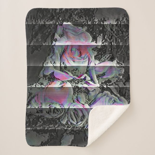 Manta Sherpa Techno Bouquet Sherpa Blanket (Anverso)