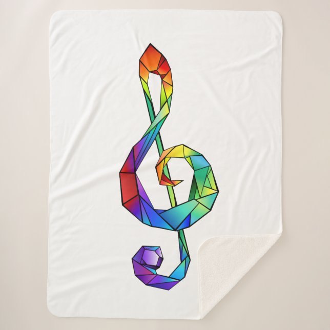 Manta Sherpa Tecla musical arcoiris tremendo clef (Anverso)