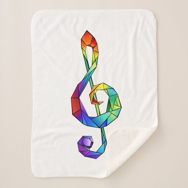 Manta Sherpa Tecla musical arcoiris tremendo clef (Anverso)