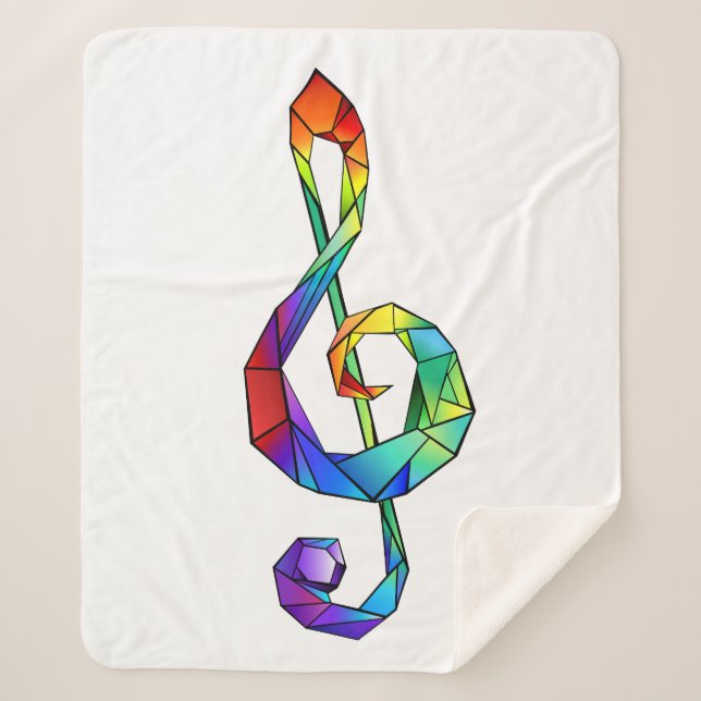 Manta Sherpa Tecla musical arcoiris tremendo clef (Anverso)