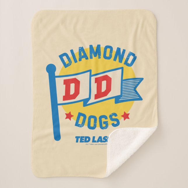 Manta Sherpa Ted Lasso | Gráfica Pennant de Perros de Diamante (Anverso)