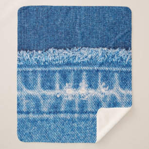 Manta Sherpa Tejido de vaqueros azules