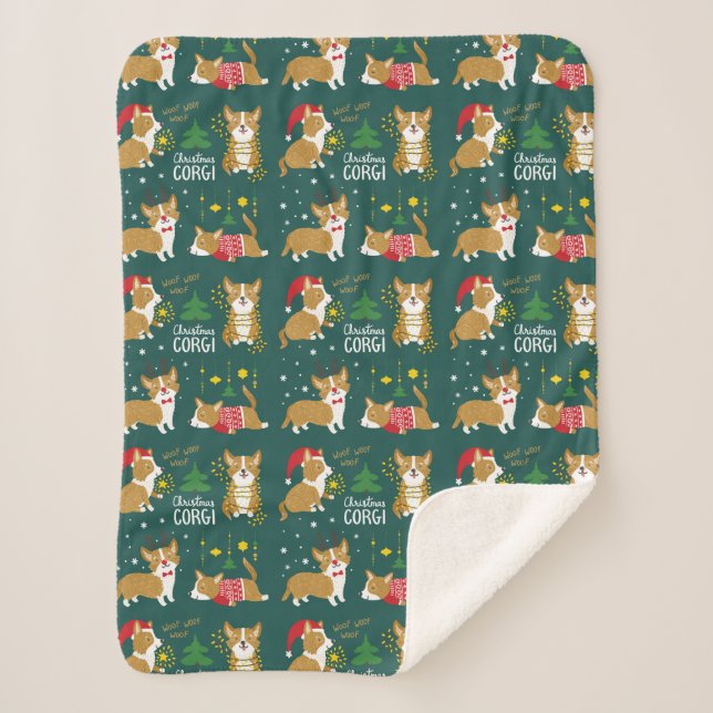 Manta Sherpa Tejido del tejido del tejido del Corgi el | del (Anverso)