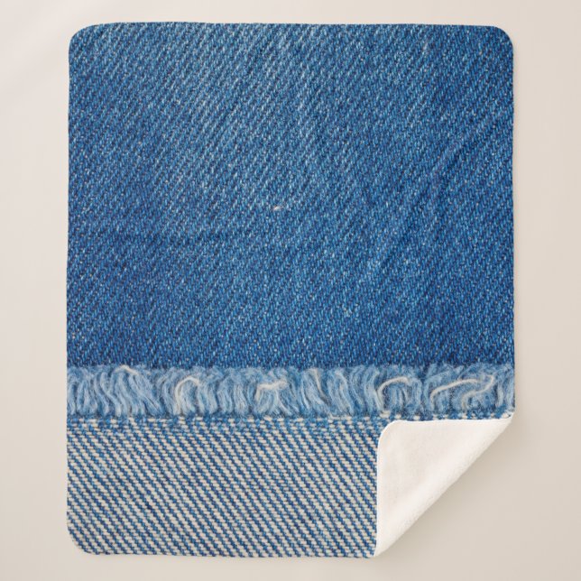 Manta Sherpa Tejidos Blue Jeans Fondo, textura de denim (Anverso)