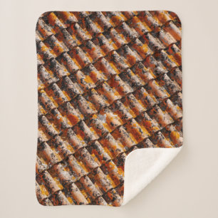 Manta Sherpa Tejidos de naranja y negro