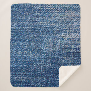 Manta Sherpa Tejidos jeans estructura de denim azul