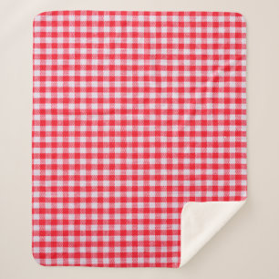 Manta Sherpa Tela de cuadros rojos, textura de manteles