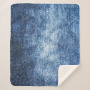 Manta Sherpa Tela de denim, fondo texturado.