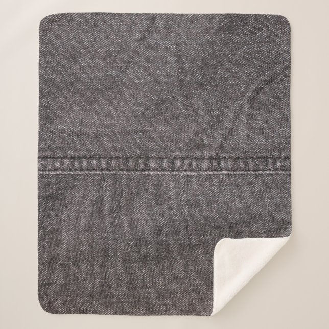 Manta Sherpa Tela de denim negro. Moda, texturas y backgroup (Anverso)