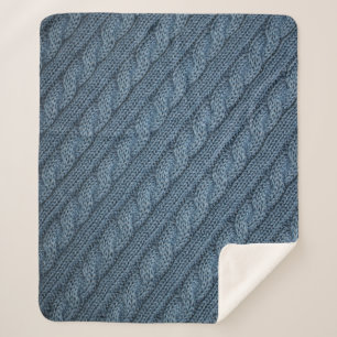 Manta Sherpa Tela de tejido de cintura azul claro