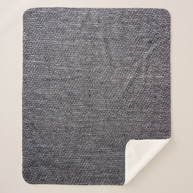 Manta Sherpa tela gris negra (Anverso)