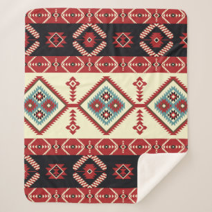 Manta Sherpa Tela nativa. Kilim de diseño geométrico. Tribus ét