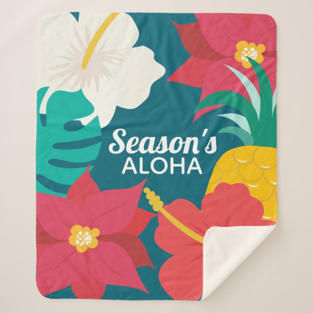 Manta Sherpa Temporada tropical Aloha Hawaiian (Anverso)
