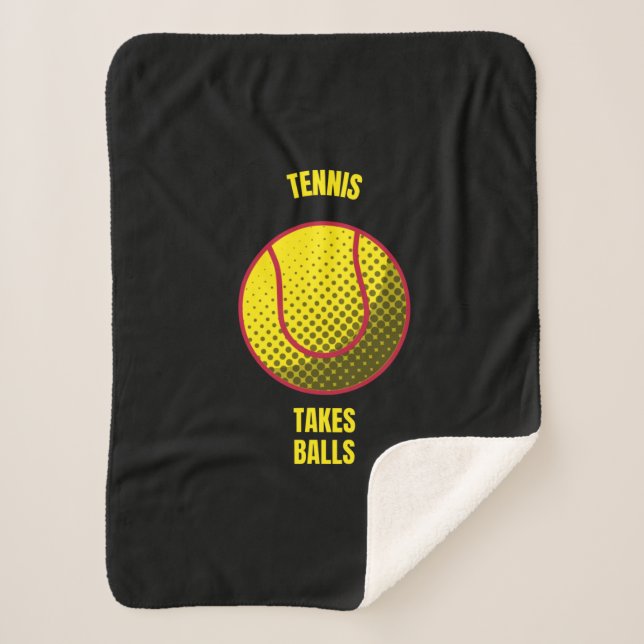 Manta Sherpa Tenis toma pelotas divertidos deportes de tenis (Anverso)