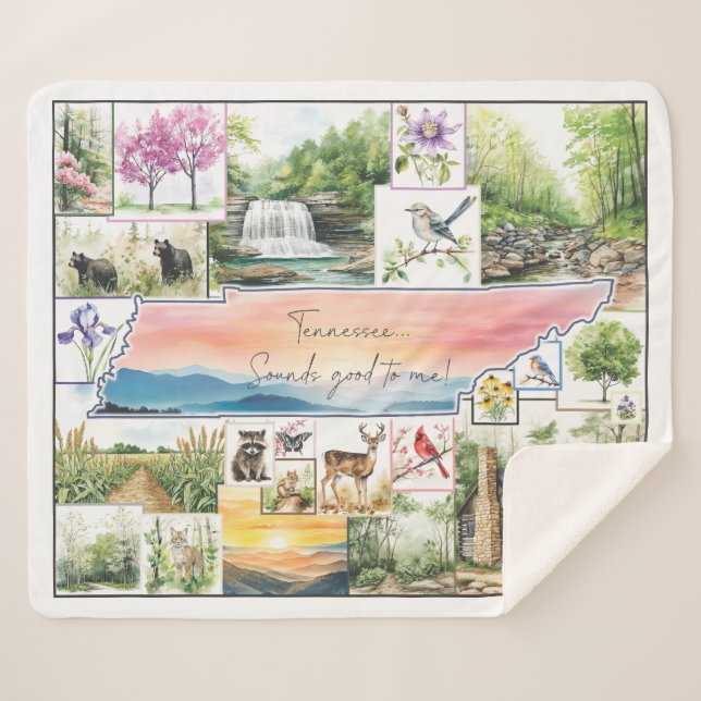 Manta Sherpa Tennessee Throw - Me suena bien (Anverso (horizontal))