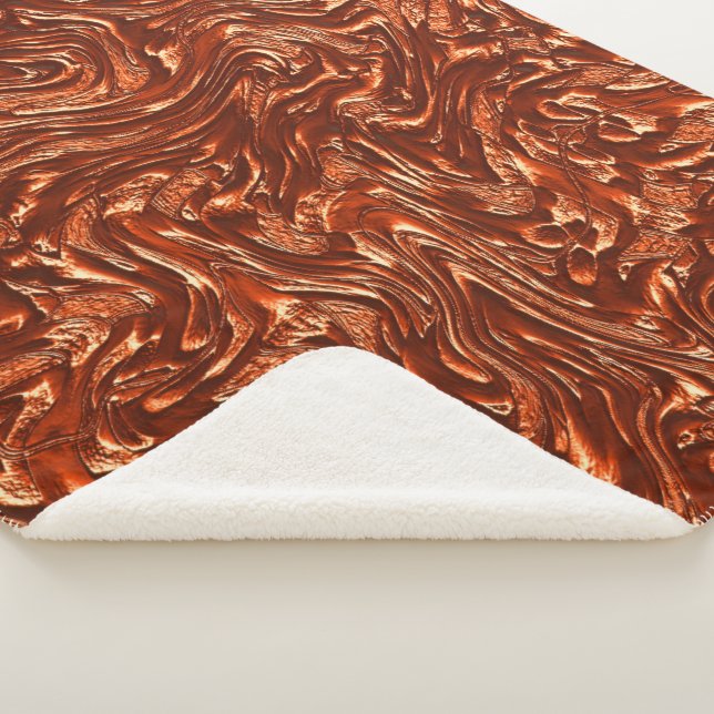 Manta Sherpa Terracota marrón texturizada (3/4)