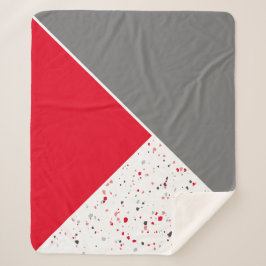 Manta Sherpa Terrazzo geométrico moderno de gris rojo