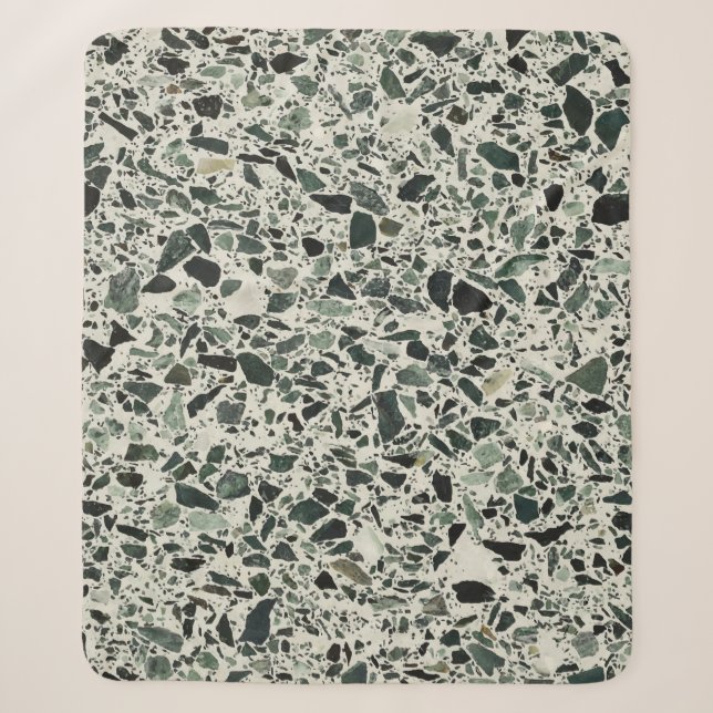 Manta Sherpa Terrazzo verde moderno (Anverso)