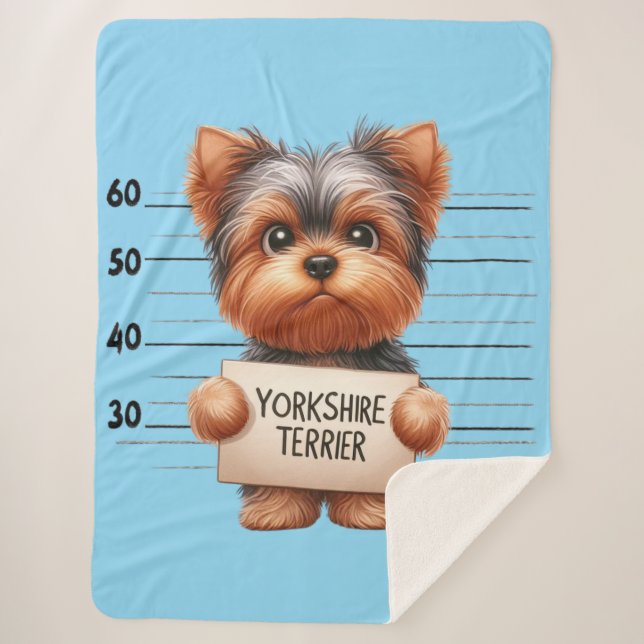Manta Sherpa Terrier de Yorkshire travieso (Anverso)