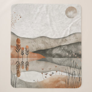 Manta Sherpa Terroso paisaje lunar de terracota bohemio del lag