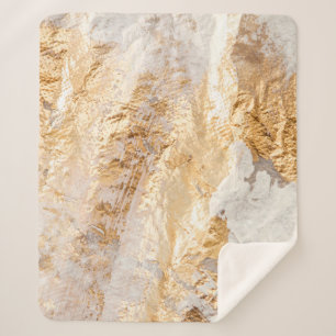 Manta Sherpa Tex De Fondo Pintado De Pincel Blanco Y Oro Modern
