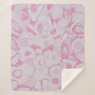 MANTA SHERPA TEXTIL DE FLORES ROSA Y BLANCA