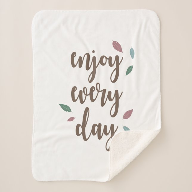 Manta Sherpa Texto de caligrafía de cita de motivación (Anverso)