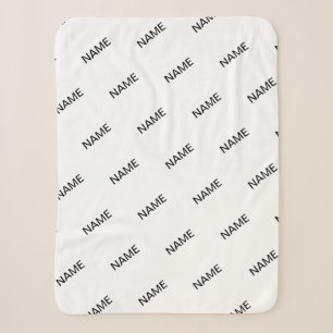 Manta Sherpa Texto moderno blanco y negro repetible personaliza