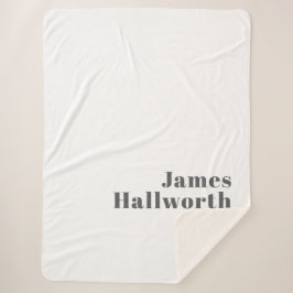 Manta Sherpa Texto moderno retro editable de estilo | Gris