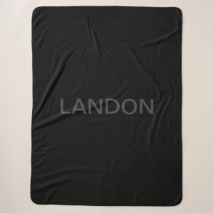 Manta Sherpa Texto personalizable Negro moderno en negrita y