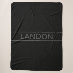 Manta Sherpa Texto personalizable Negro moderno en negrita y