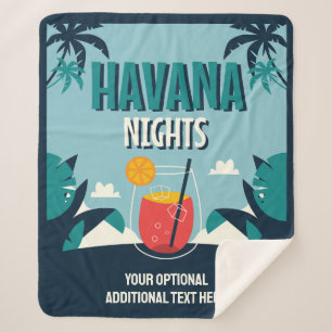 Manta Sherpa Texto personalizado "Las noches de La Habana"