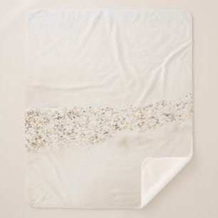 Manta Sherpa Textos florales blancos y marrones