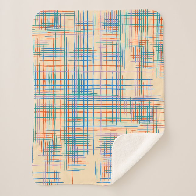 Manta Sherpa Textura abstracta con franjas cruzadas. Pat modern (Anverso)