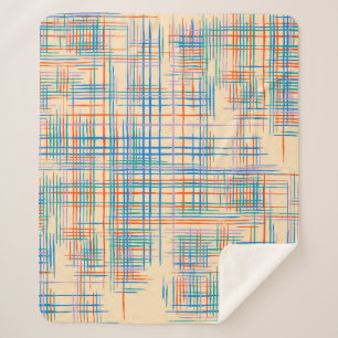 Manta Sherpa Textura abstracta con franjas cruzadas. Pat modern