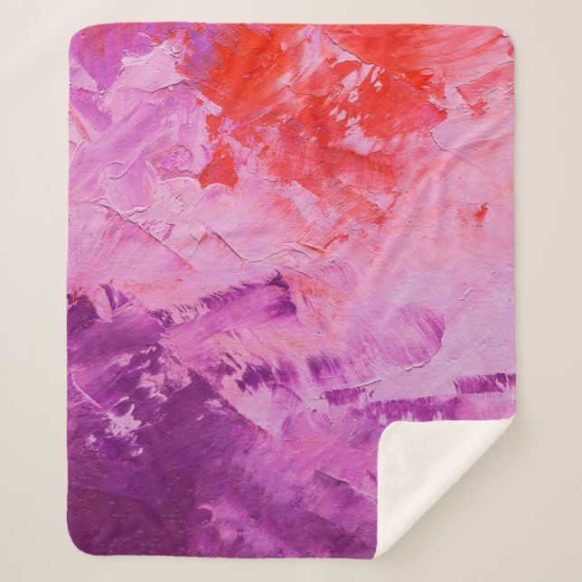 Manta Sherpa textura abstracta de pintura al óleo sobre lienzo, (Anverso)