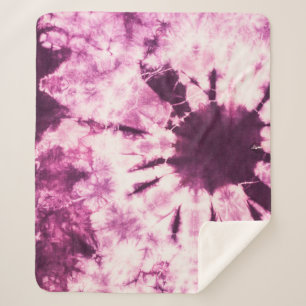 Manta Sherpa Textura de Batik de tinta morada