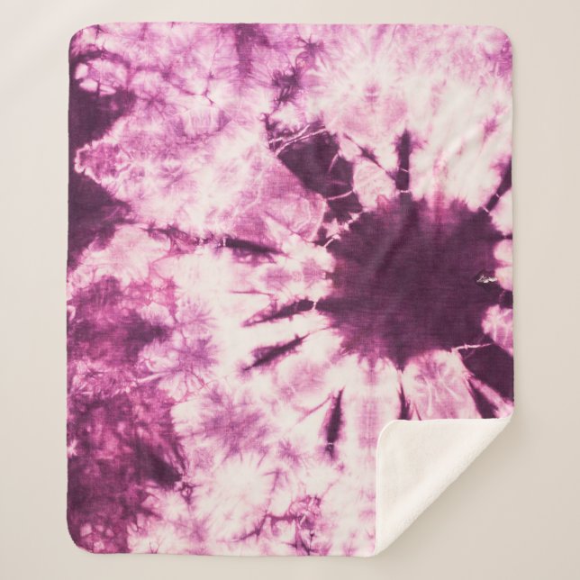 Manta Sherpa Textura de Batik de tinta morada (Anverso)