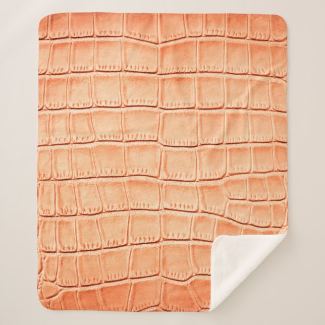 Manta Sherpa Textura de cuero de cocodrilo marrón claro (Anverso)