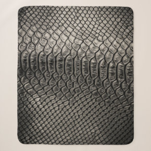 Manta Sherpa Textura de cuero negro, uso de fondo.