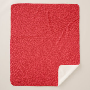 Manta Sherpa Textura de cuero rojo