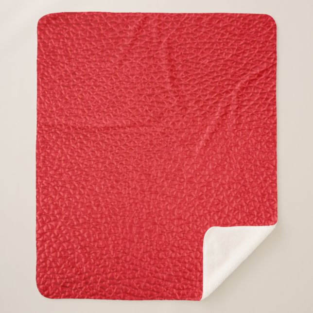 Manta Sherpa Textura de cuero rojo (Anverso)