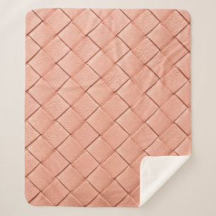 Manta Sherpa Textura de cuero trenzado rosa claro
