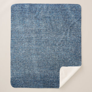Manta Sherpa Textura de denim de Shabby para fondo. Jeans azule