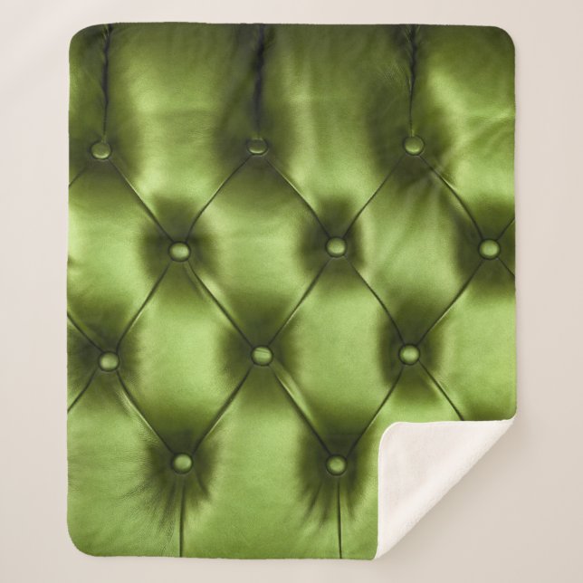 Manta Sherpa Textura de fondo de capitona verde oscuro genuina  (Anverso)